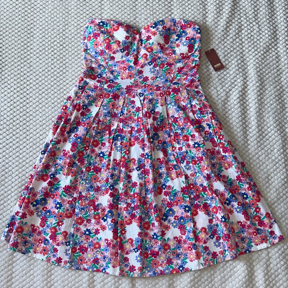 Strapless Floral Dresss